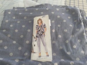 Lutterloh chambray blouse fabric and pattern